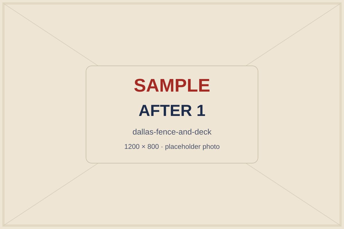 SAMPLE placeholder: same fence line rebuilt on steel posts with a straight, latching gate