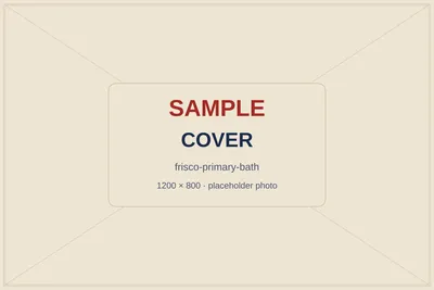 SAMPLE placeholder: finished Frisco primary bath with a walk-in shower and large-format wall tile